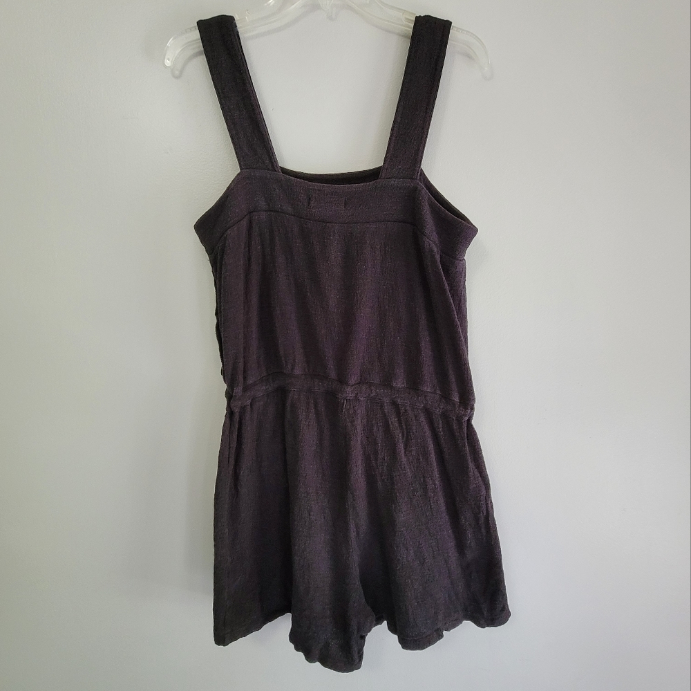 Madewell 100% Cotton Black Romper Size Medium - Picture 2 of 2